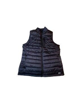 Eddie Bauer Womens Black Puffer Vest Lightweight Nylon Large Lightweight quilted